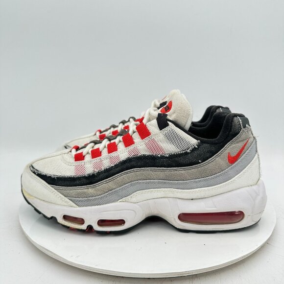 Nike Air Max 95 Men Size 8  DH9792-100 Chile Red Japan Plum Blossom Grey Shoes - Picture 1 of 11
